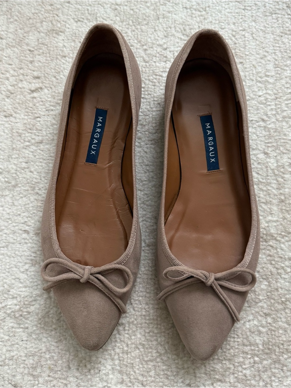 Margaux Pointe Flats in Blush Suede
